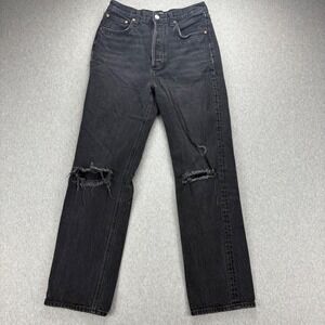 Denim‎ Forum Jeans Womens 26 The Joni High Rise Loose Black Distressed Ripped